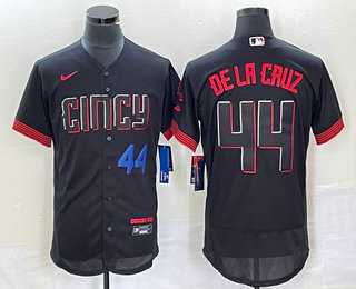 Men%27s Cincinnati Reds #44 Elly De La Cruz Number Black 2023 City Connect Flex Base Stitched Baseball Jersey1
